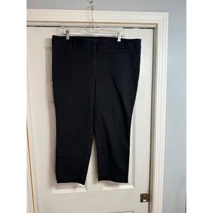 LOFT Marisa Pants Black Ankle Crop‎ Riviera Straight Leg Women's Size 16